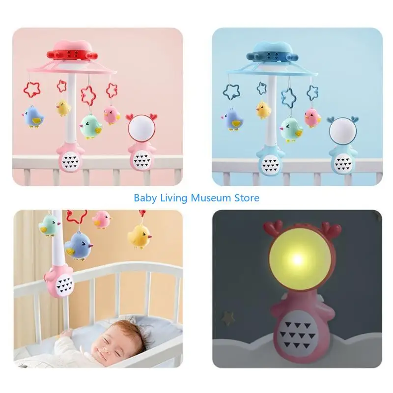 P31C Niemowlę Rattle muzyczne z obrotowym haczykiem Baby Rotary Mobile Crib Hanging Toy