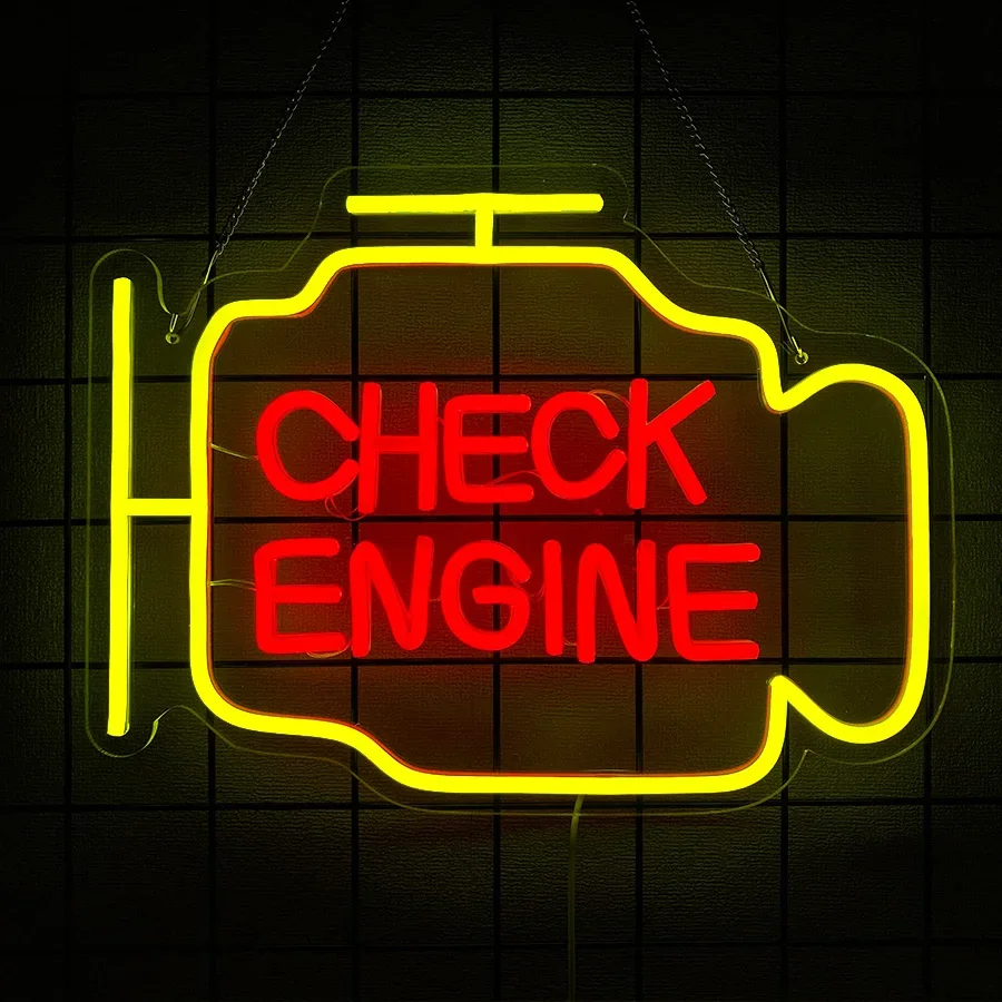 Check Bar Neon Garage Accessories A Large Led Sign for Personalized Enging in Auto Is Clubs and Man Used Barber Decor Repair