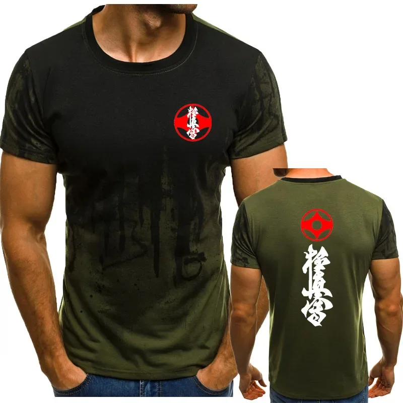 Martial arts sports oversized T-shirt summer new Cool Kyokushin Karate T Shirts 3D gradient Hip Hop street men short sleeves