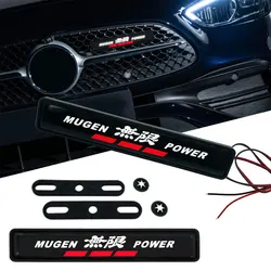 Car Decoration Auto Sticker Front Hood Grille LED Light For Honda Mugen Power Civic Accord Odyssey City CRZ  CRV Spirior