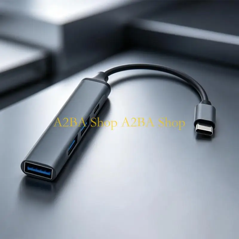 A2BA Aluminium 4 Way Gray Type C Splitter for Keyboard Mouse and Controller Use