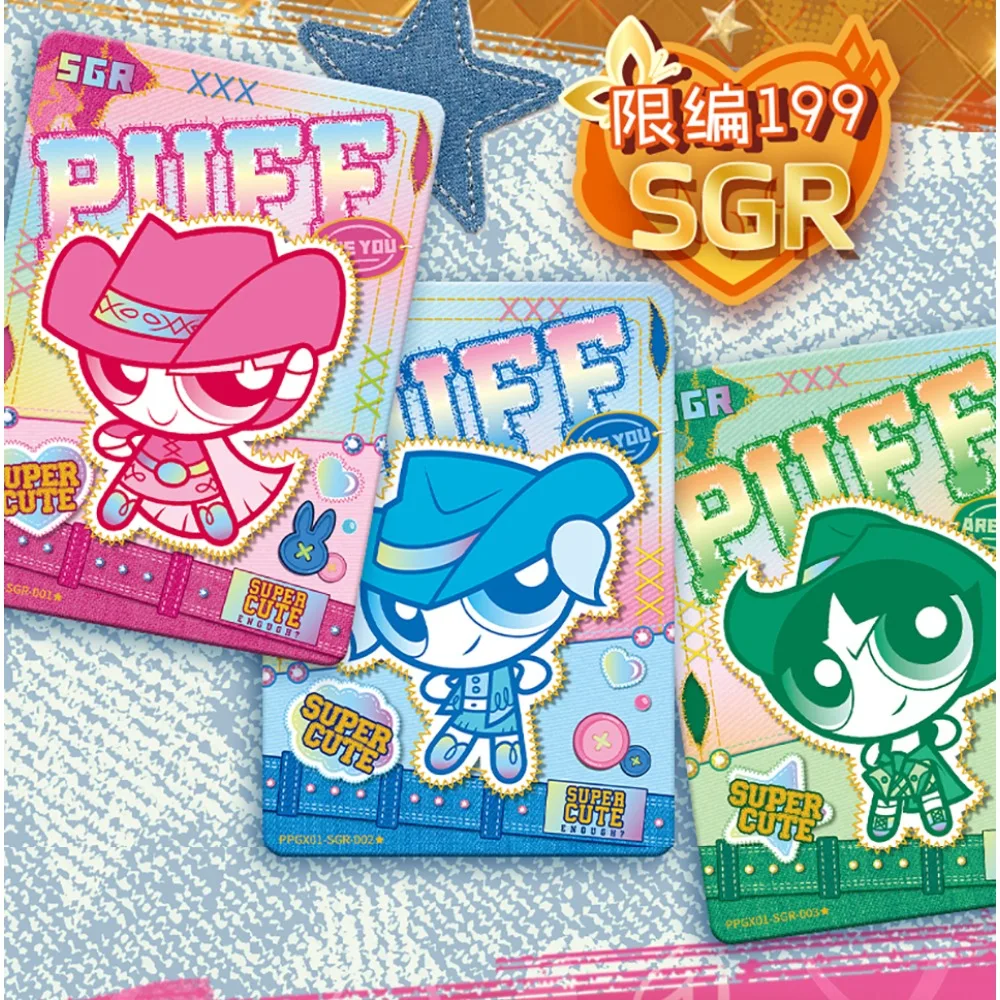 مجموعة بطاقات KAYOU The Powerpuff الأصلية للفتيات، رسوم متحركة كوميدية، شخصية كرتونية جميلة وأنيقة، هدية بطاقات الأميرة