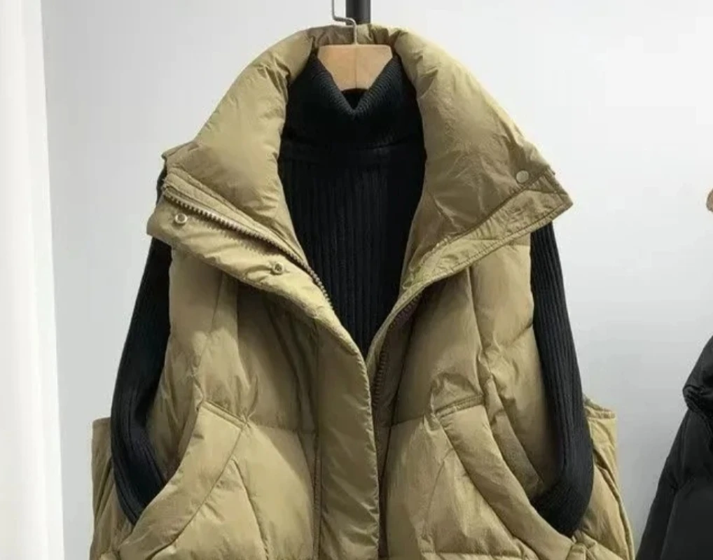 

Осенне-зимний пуховик, куртка 2026, новый женский жилет без рукавов с воротником-стойкой, хлопковое пальто, жилет, топ