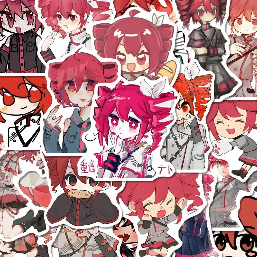 64PCS Kasane Teto Anime Stickers Cartoon Graffiti decalcomanie casco Skateboard Laptop moto Sticker Decor