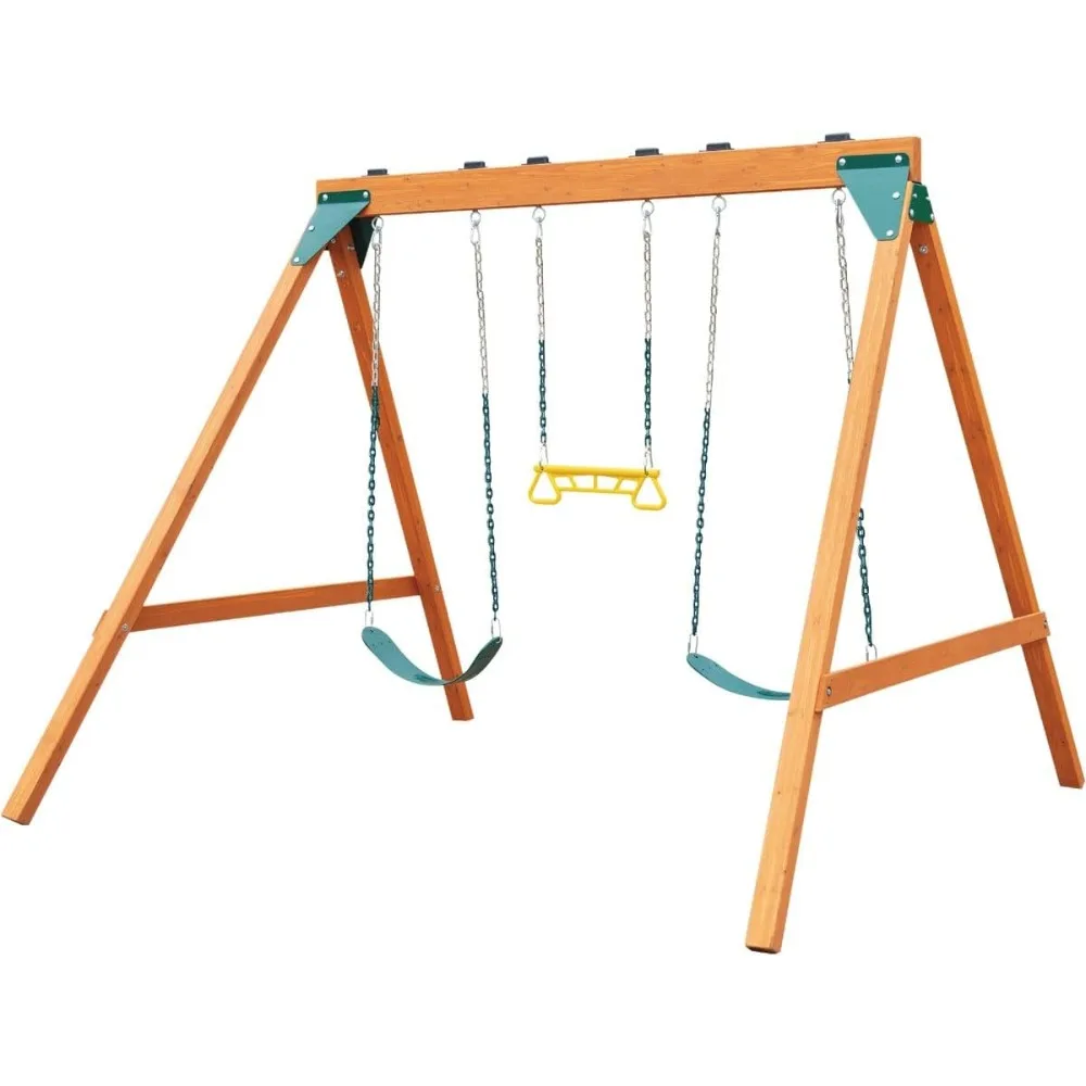 

PB 8360 Ranger Wooden Swing Set with Swings, Brown