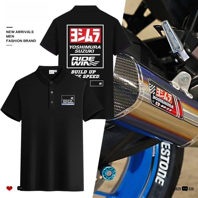 

Kimonu Motorcycle Riding Clothes irt ort Sve Turn Collar Summer Men's Faion Stand Fit Cotton Blend Print Design