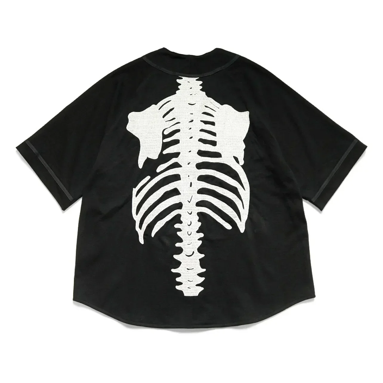 23SS KAPITAL Hirata Kazuhiro عادية العظام التطريز رسالة فضفاضة البيسبول قصيرة الأكمام قميص للرجال اليابان نمط