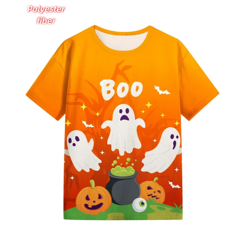 

3D Print Halloween Ghost T-Shirt For Men Pumpkin Skull Pattern Tees Summer Street Casual Short Sleeve Tops Loose O-Neck T Shirts