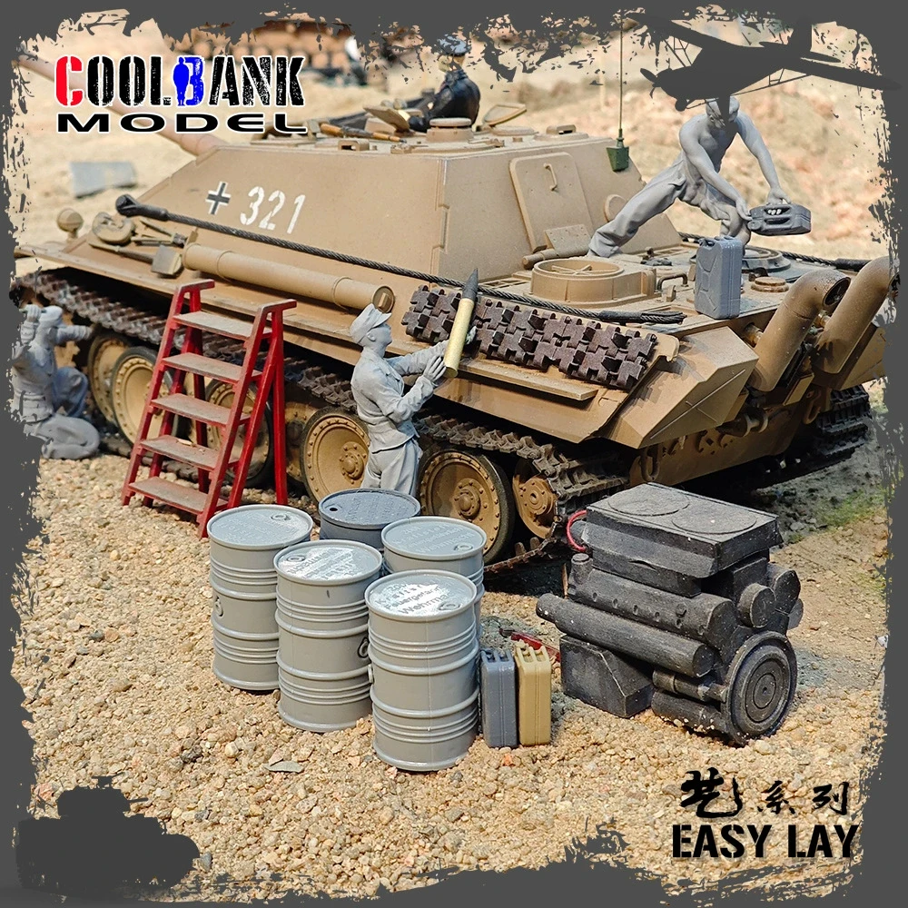 COOLBANK 1/16 Plastic Tank Model Peripheral Accessories German oil drum/Czech-hedgehog Obstacle for Henglong/COOLBANK RC Tanks