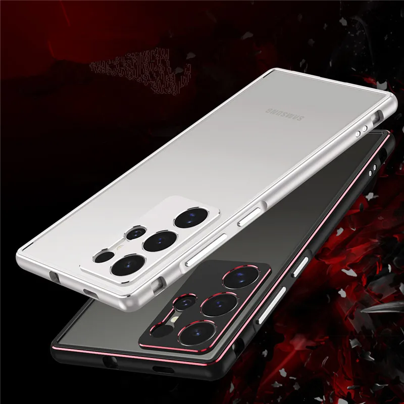 

Роскошный двухцветный алюминиевый бампер для Samsung Galaxy S25 S23 S24 Ultra Note 20, ультра металлический защитный чехол для камеры, чехол