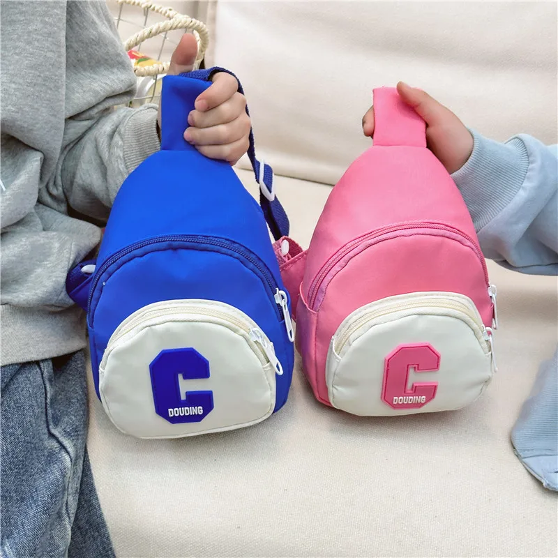 Fashion Letter New Children’s Shoulder Bags Cute Waist Bag for Boy Girl Adjustable Chest Crossbody Bags Phone Pouch