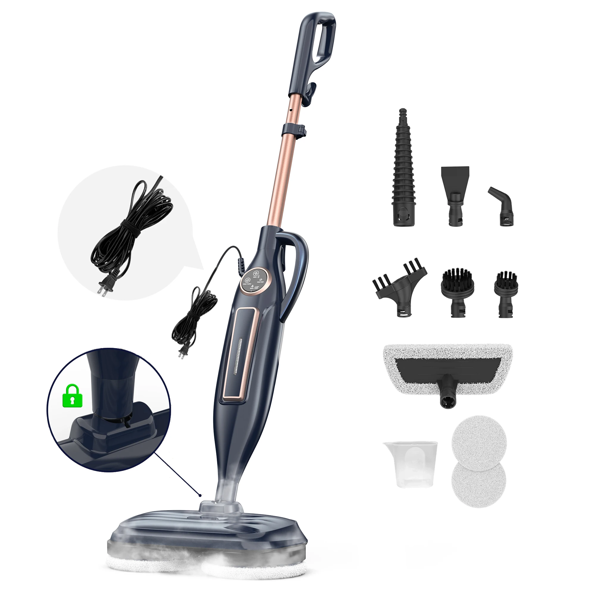 Nettoyeur vapeur VM6 avec tampons rotatifs, 1200W, 10 en 1, 3 modes