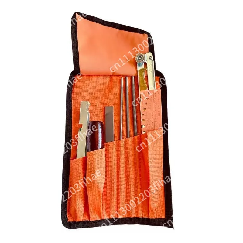 10-12 piece set of professional chain saw grinder tool set, hardwood handle round/flat file guide rail file grinder tool