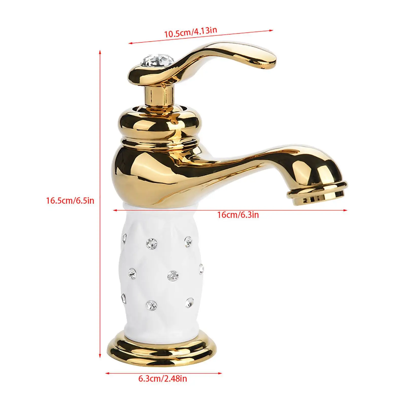 Stylish Solid Brass for basin Mixer Tap Faucet - Cold/Hot Water Handle with Accents for Sink