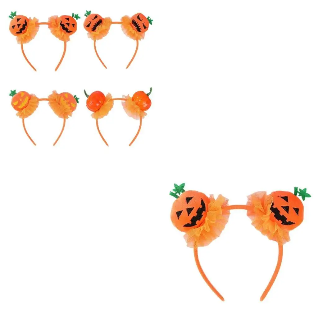 

652F Halloween Headband Lovely Pumpkin Hairband for Festival Family Gathering Hair Decors Holiday Party Accessory Headpiece