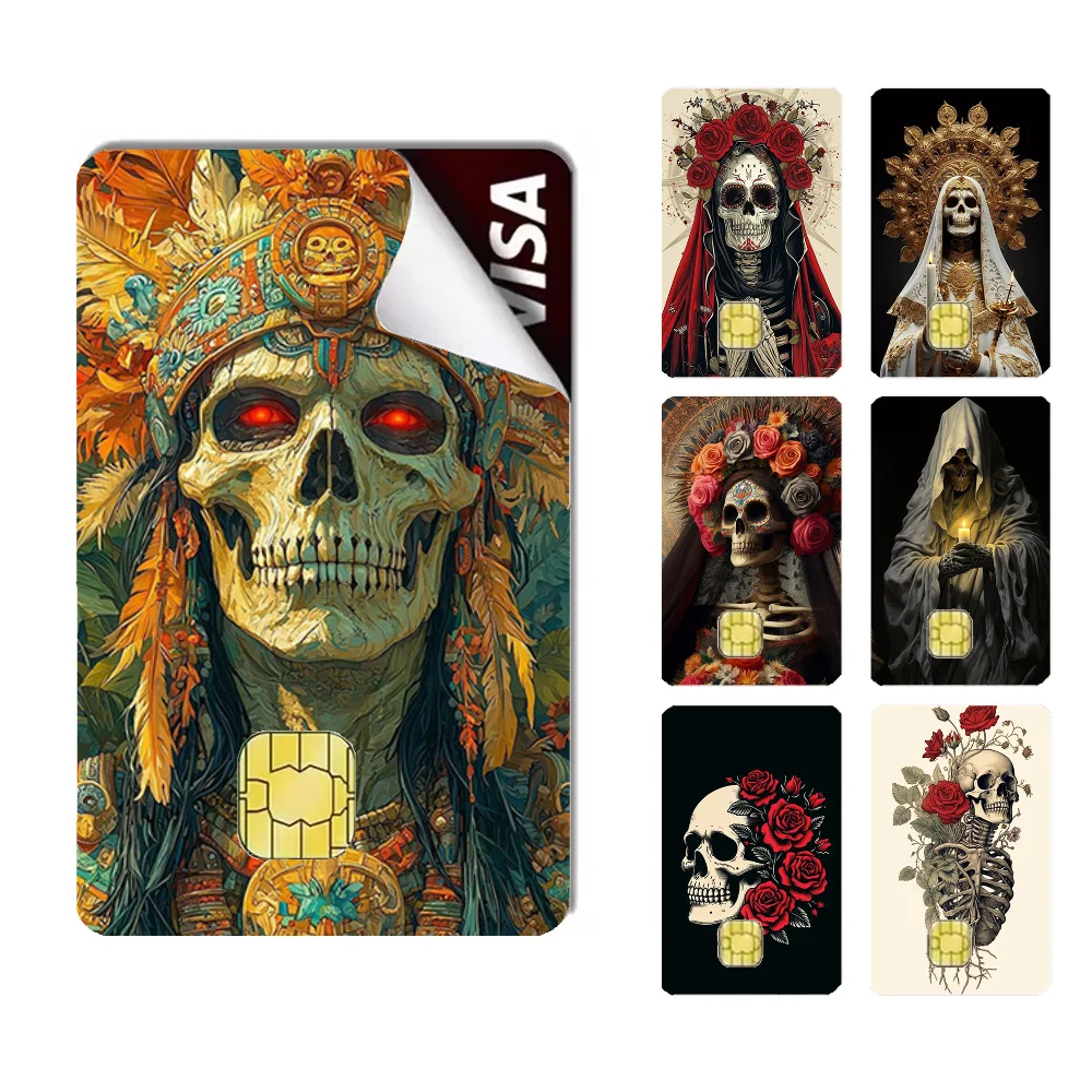 

Santa Muerte Stickers Credit Visa Debit Bank Charge Card Bus Metro Waterproof Sticker Decal Decoration