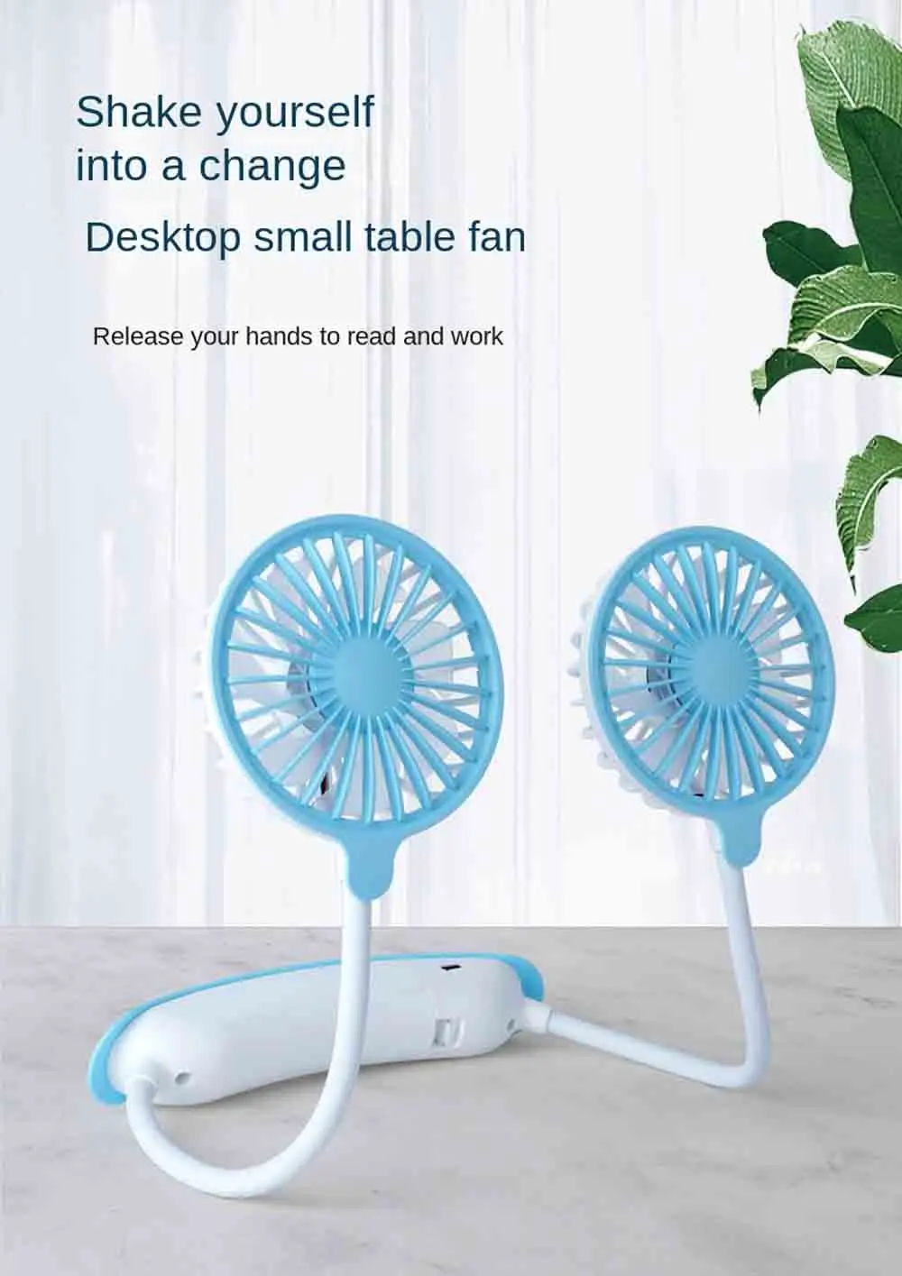 Sommerlicher, tragbarer USB-Nackenventilator für Sport, Zuhause, Büro, Reisen und Outdoor-Aktivitäten – Detail 11
