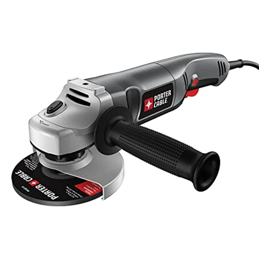 

4.5-Inch Angle Grinder Tool 7.5-Amp PC750AG Metal Grinding Silver Body High-Speed Cut Durable Design