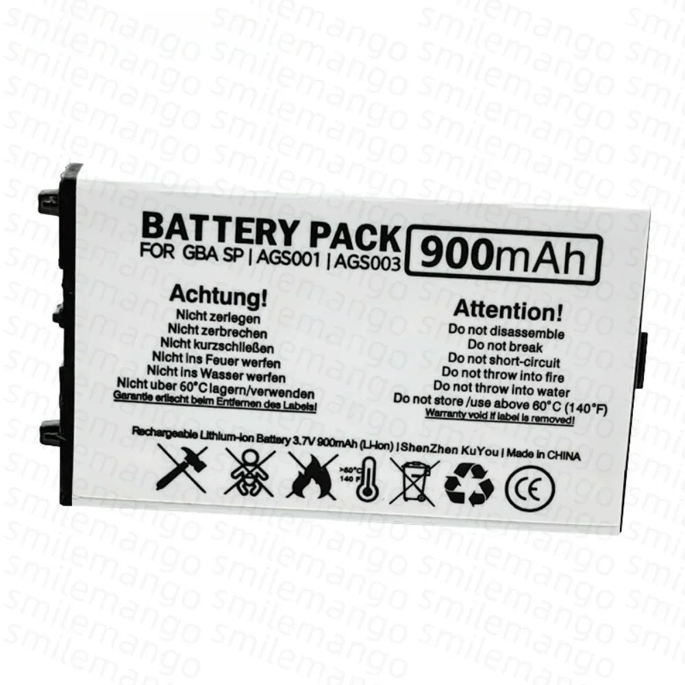 1-100 шт. AGS-003 Аккумулятор для GBA SP AGS003 850мАч 900мАч Литиевые батареи для игровой консоли Nintendo GBASP, замена элементов питания.