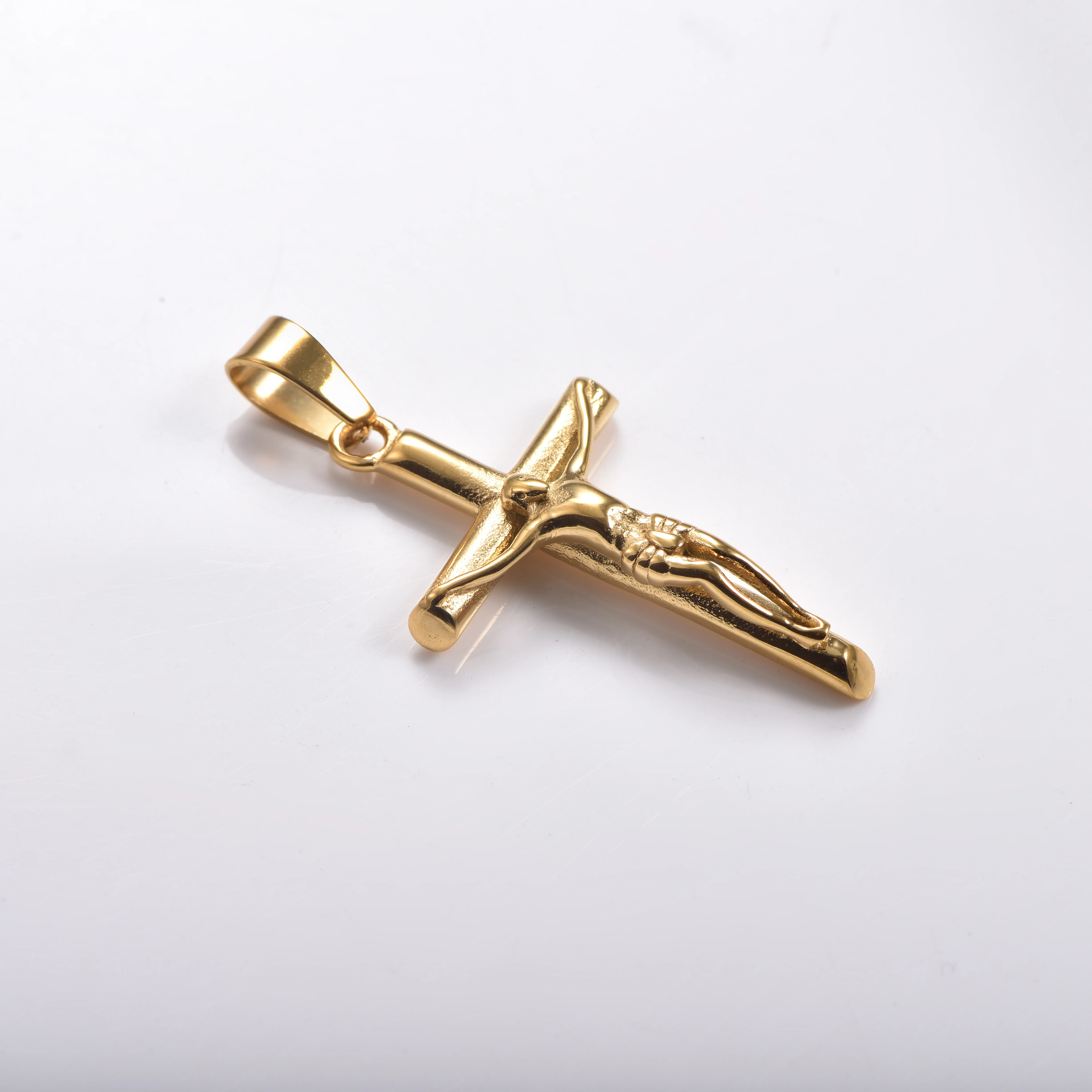 Edelstahl Jesus Kruzifix Kreuz Anhänger Halskette für Männer und Frauen Religiöser Schmuck Geschenk – Detail 4