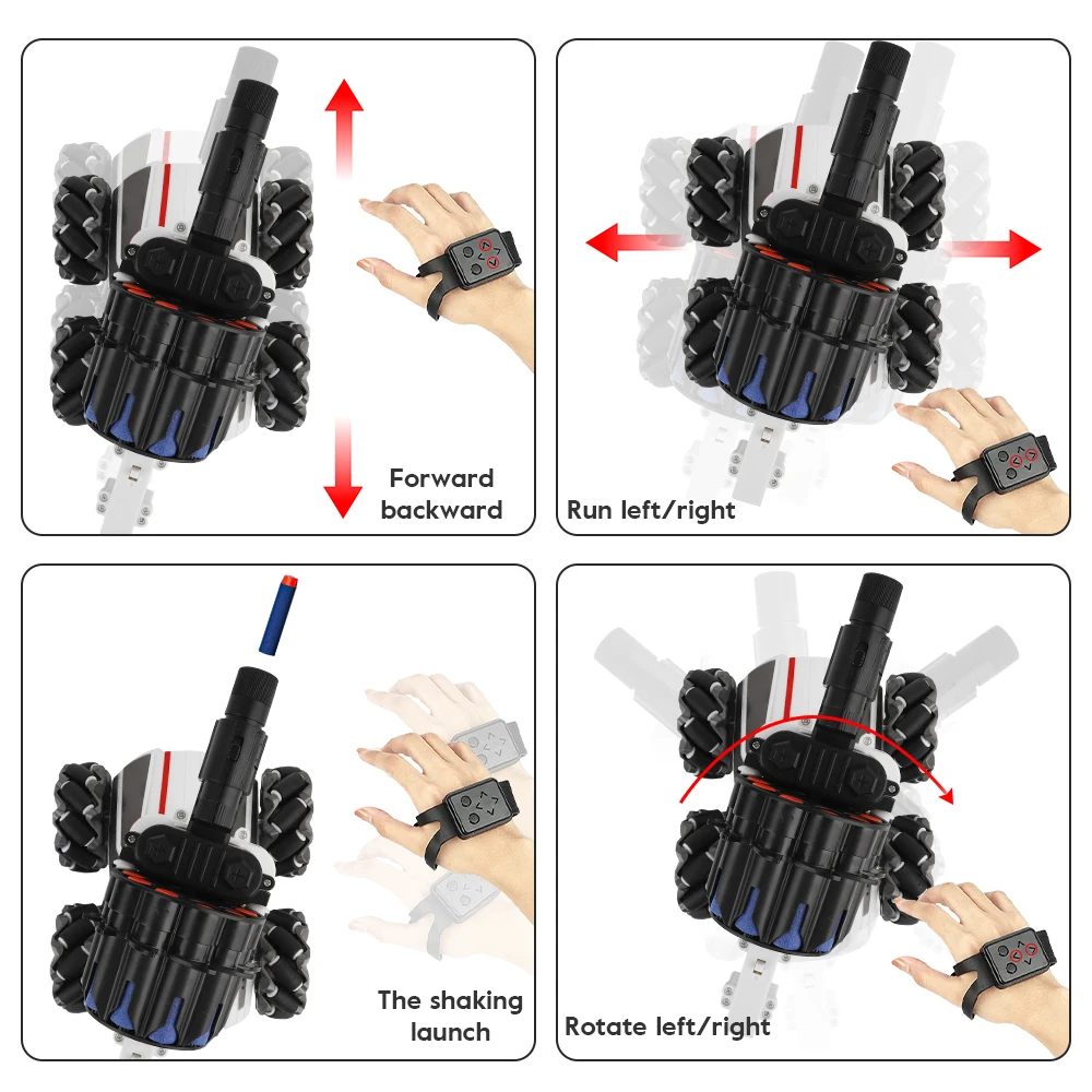 RC Tank Toy Launching Soft Bullets Electric Tanks Remote Control Car Gesture Controlled Soft Bomb Armored Car Toys for Boys Gift