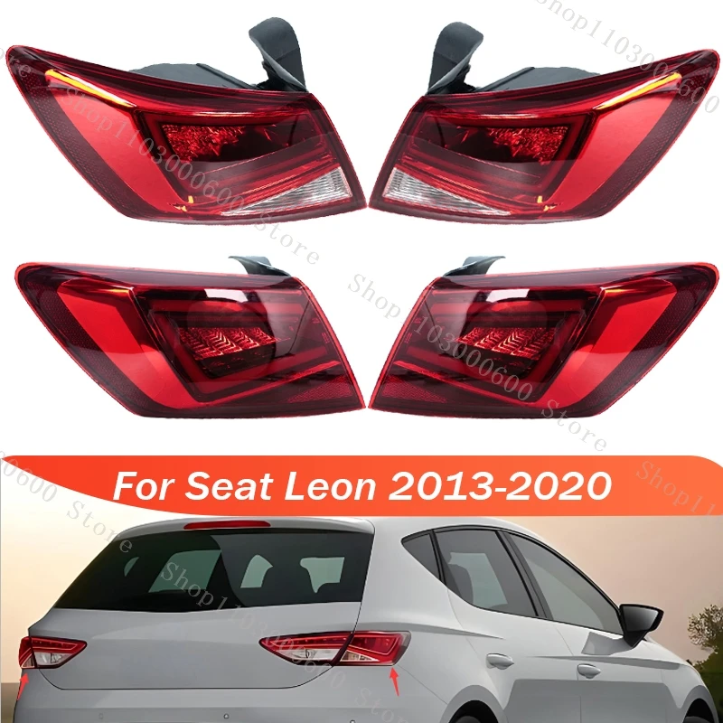 Do Seat Leon 2013 2014 2015 2016 2017 2018 2019 2020 Światło tylne LED Zewnętrzne boczne tylne światło hamowania Światło kierunkowskazu Światło tylne
