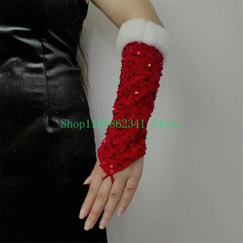 女性のための5ASDフィンガーレススパンコールマスカレードハロウィーンクリスマステーマパーティー