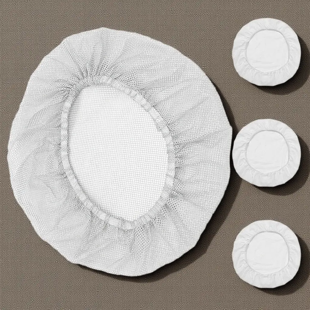 4Pcs Breathable Cotton Hair Nets Elastic Mesh Caps Food Service Workers Kitchen Cooking Chef Baking Hair Covers Reusable White