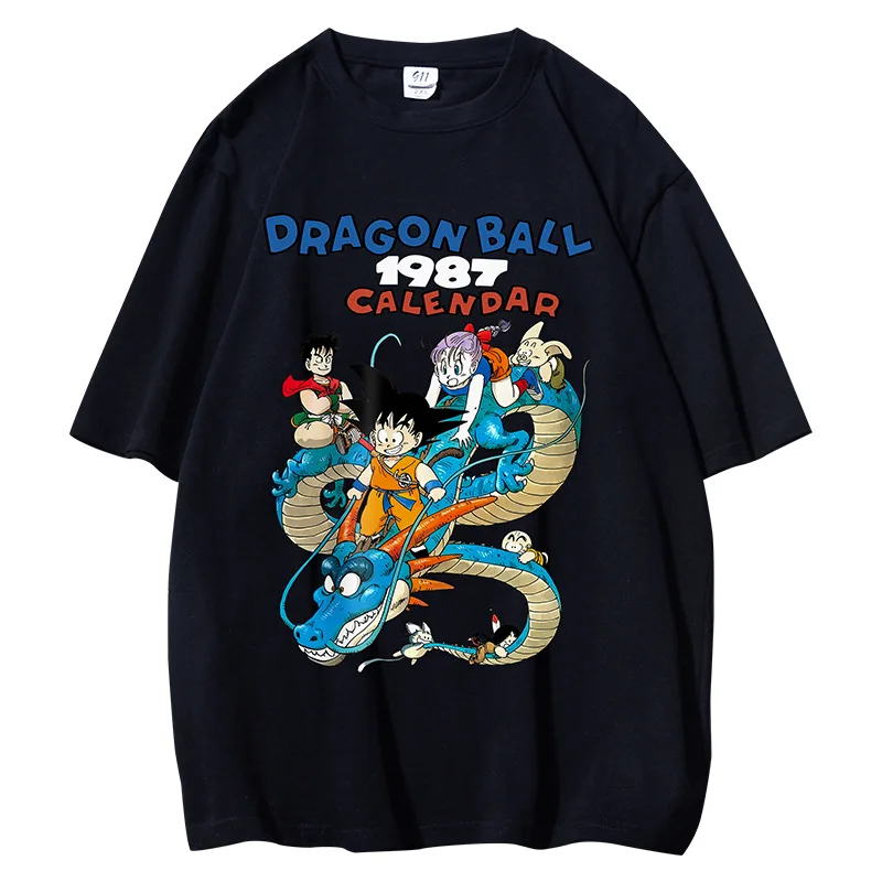 Kaus Dragon Ball Kaus Anime Kebugaran Olahraga Kasual Ukuran Besar Longgar Lengan Pendek Katun Pakaian Harajuku Pria