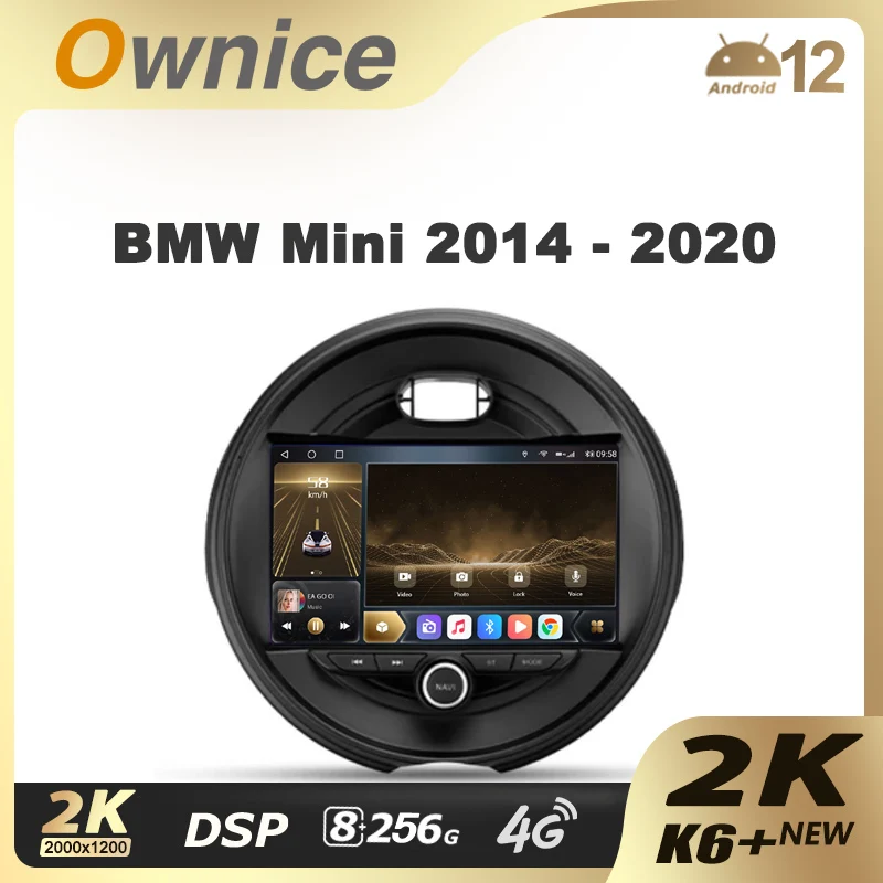 Ownice K6+ 2K for BMW Mini 2014 - 2020 Car Radio Multimedia Video Player Navigation Stereo GPS Android 14 No 2din 2 Din DVD 256G