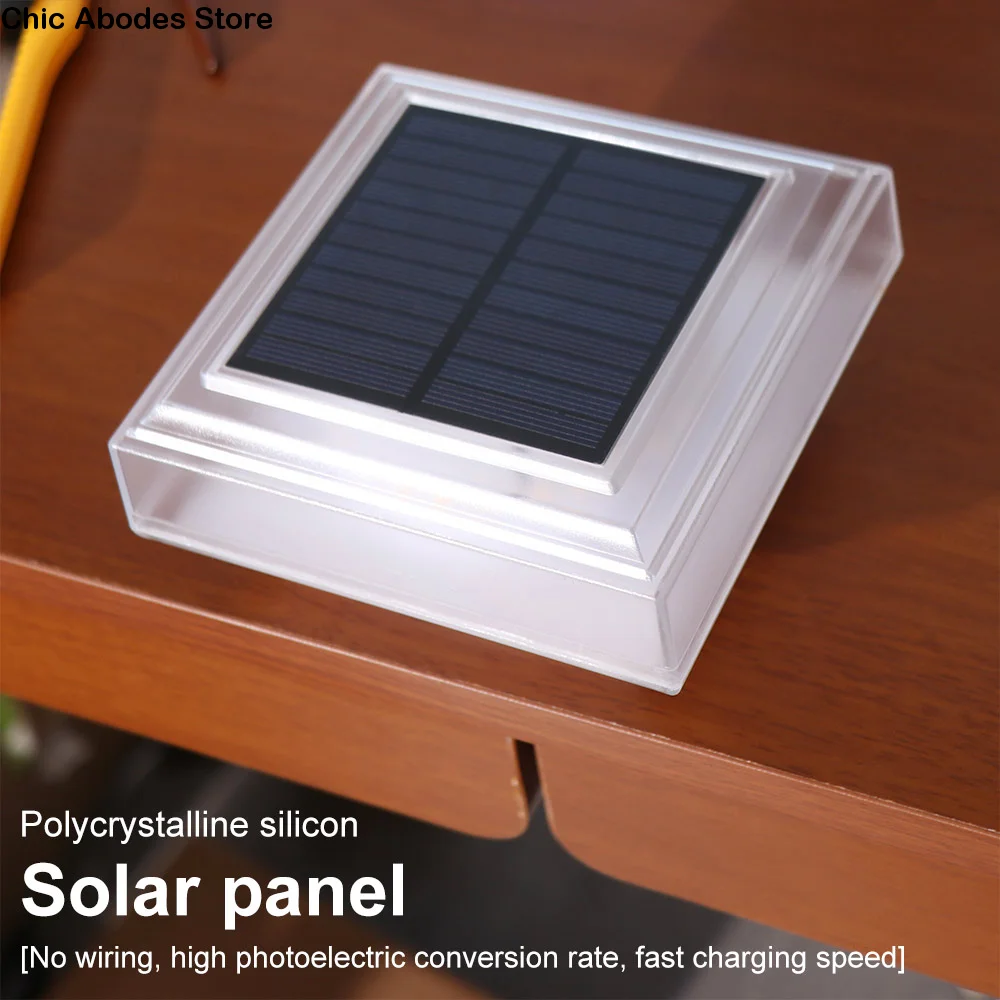 

Водонепроницаемый солнечный фонарь для столбов, белый/теплый свет, на солнечной батарее, квадратный светодиодный светильник для столбов, колонн и фонарей