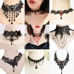 Sexy Lace Necklace Hot Sale Black Punk Style Personalized Jewelry Accessories Beautiful Attractive Clavicular Chain Daily Life