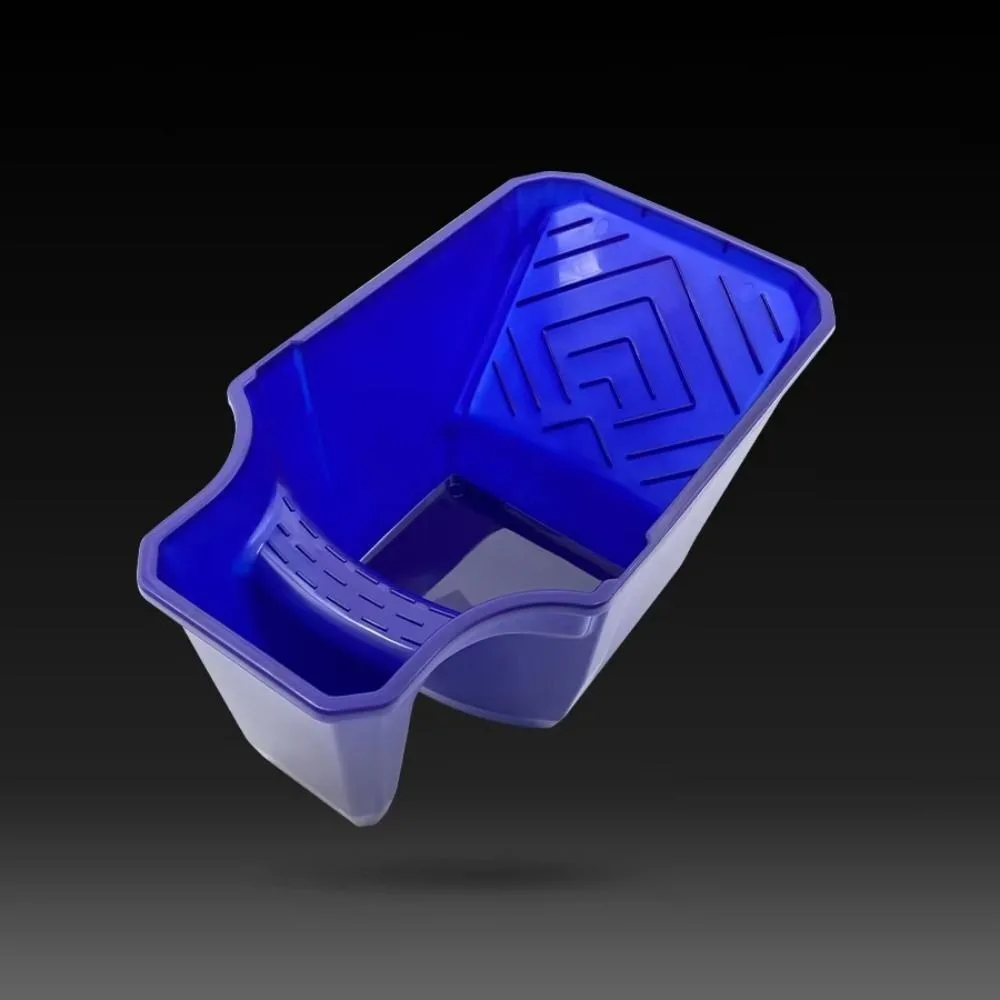 جديد 1L صينية الطلاء سعة كبيرة كوب الطلاء المحمول باللون الأزرق الداكن PP دائم عقد كوب الطلاء لوازم الطلاء #4