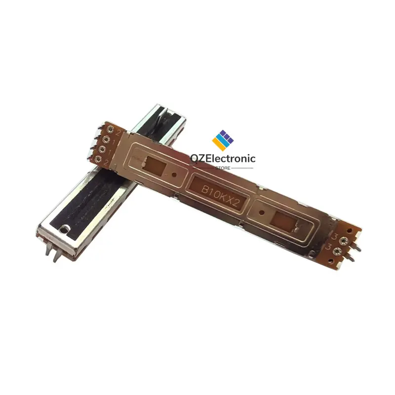 2 peças sc609g misturador fader b10k a10k canal duplo 88mm potenciômetro deslizante b10kx2 comprimento 8.8cm viagem 60mm alça de 6 pinos 8mm 15mm
