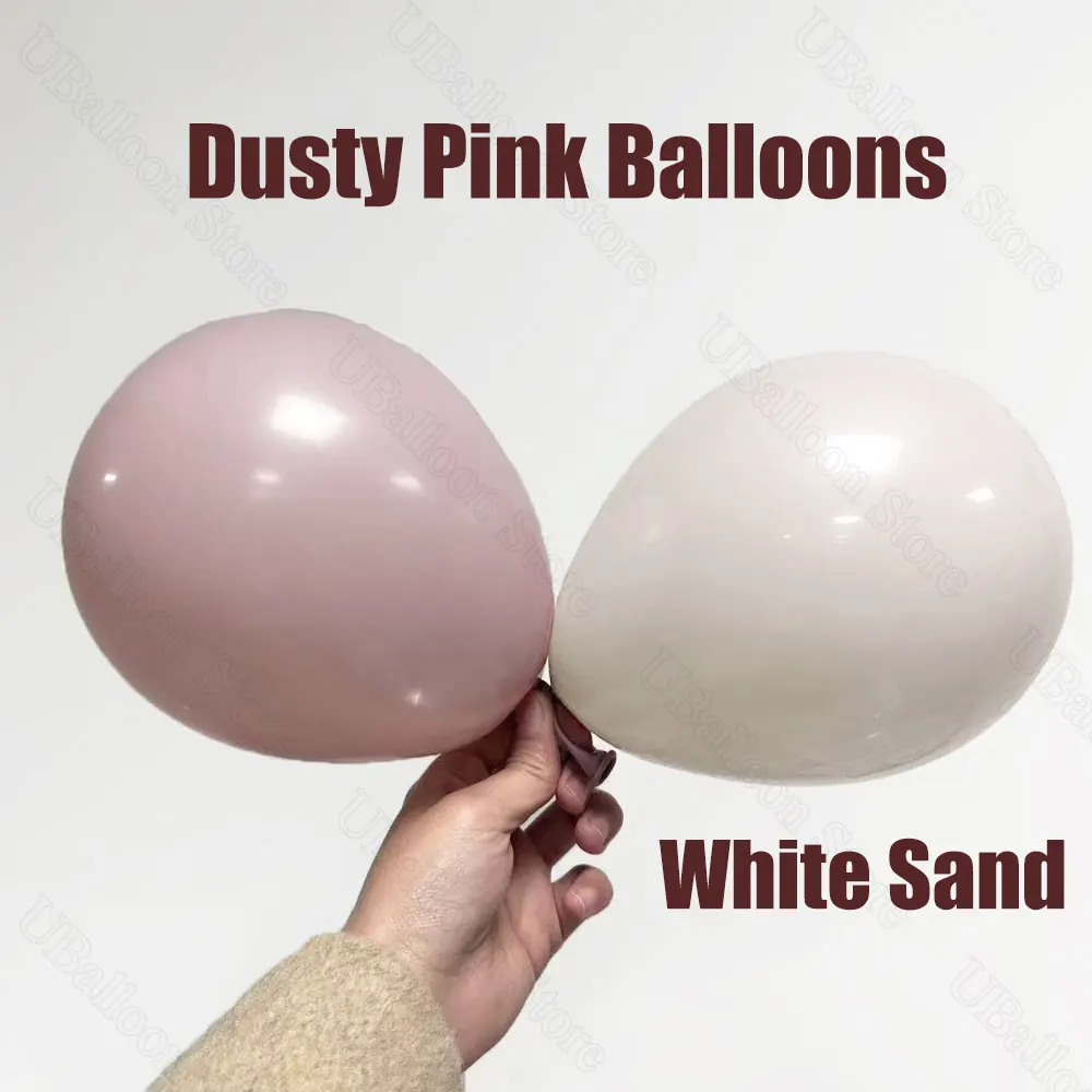 20/40 Stück staubige rosa Latexballons 10 Zoll weißer Sand Boho blassrosa Luft-Heliumballons für Geburtstag, Hochzeit, Babyparty-Dekoration – Detail 2