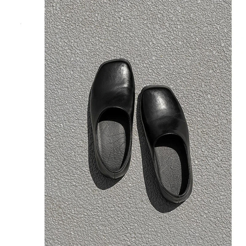 Fashion Mens Leather Casual Shoes Comfortable 2026 Spring Outdoor Daily Flat Elegant Black Slip on Handmade Loafers Man Size 46