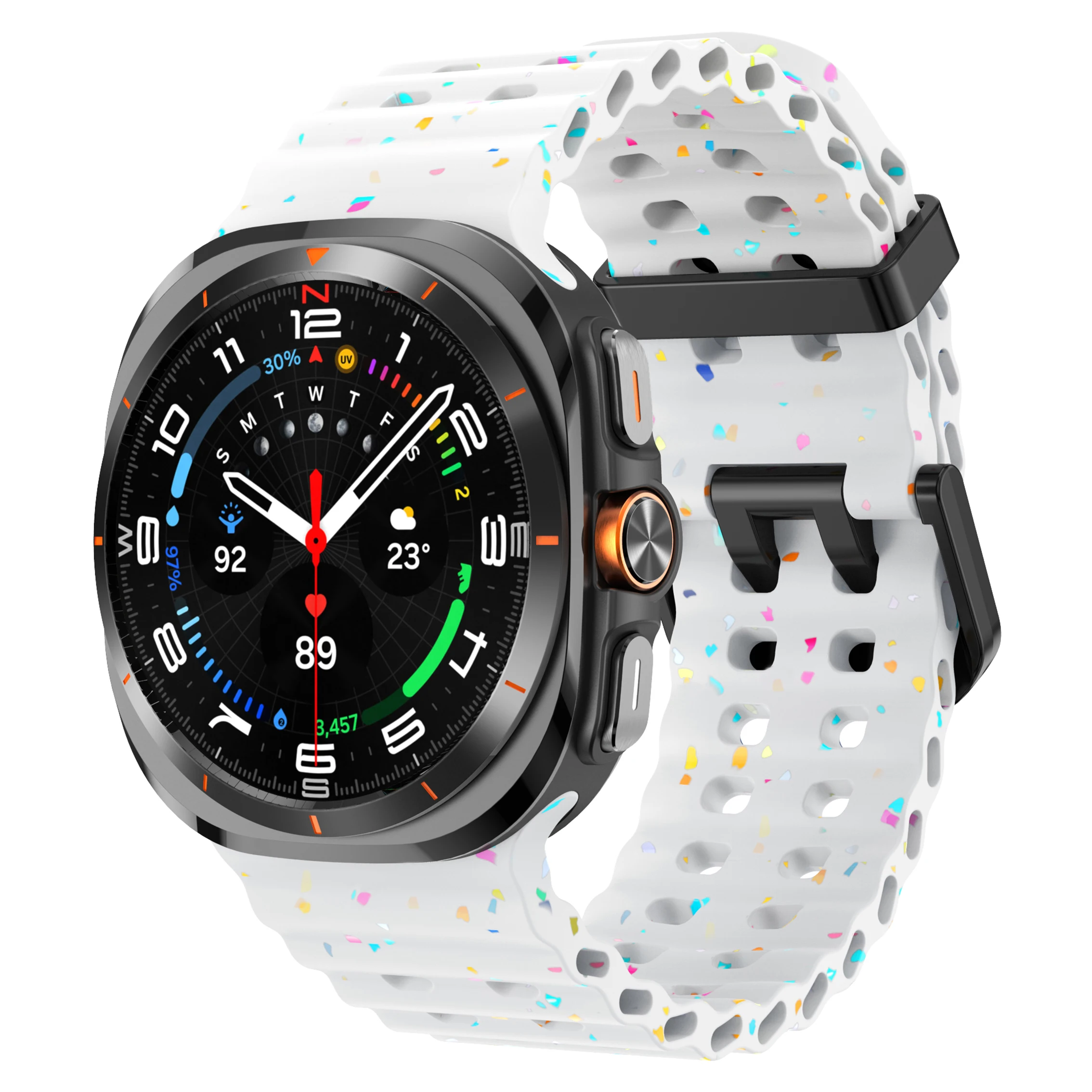 ドットパターンオーシャンシリコンストラップ Samsung Galaxy Watch Ultra 47mm オリジナル環境に優しい顆粒ストラップ