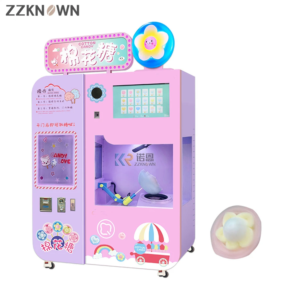 New Design Cotton Candy Machine Small Particle Color Candy Popcorn Color Granulated Sugar Vending Machine