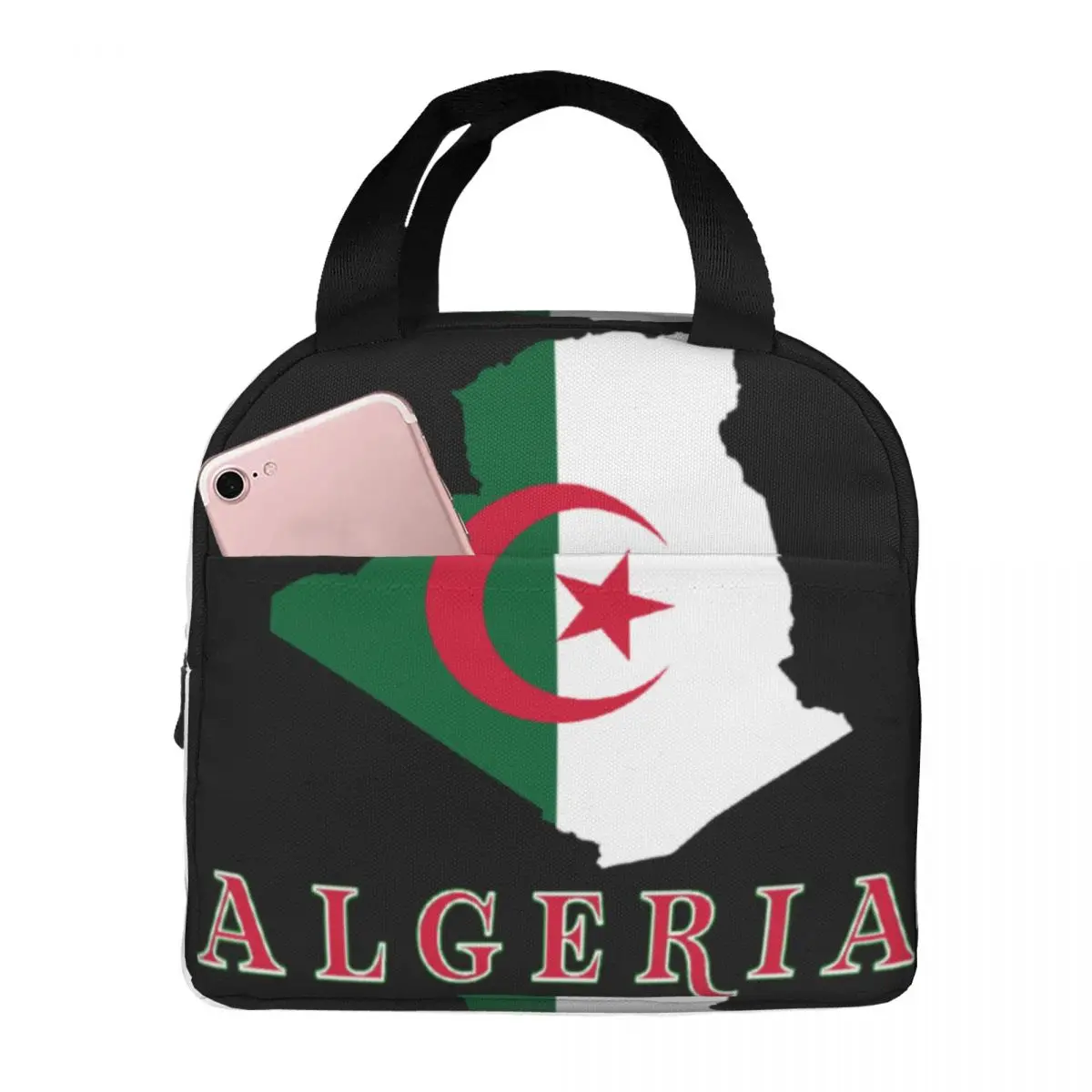 Algerian Flag Of Algeria Insulated Lunch Bag for Women Resuable Thermal Cooler Bento Box Beach Camping Travel