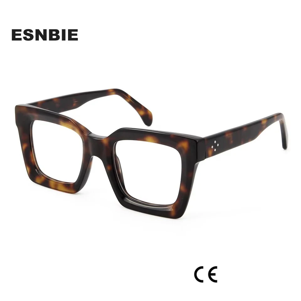 

Handmade Acetate Square Frame Glasses Men Oversized Unisex Optical Eyeglasses Frame For Women Eyewear Frames oculos de grau