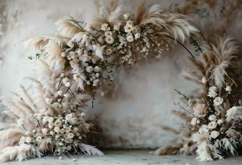 Mehofond Photography Background Vintage Boho Blooms Grass Backdrops Maternity Portrait Rustic Rooms Floral Arches Door Photozone