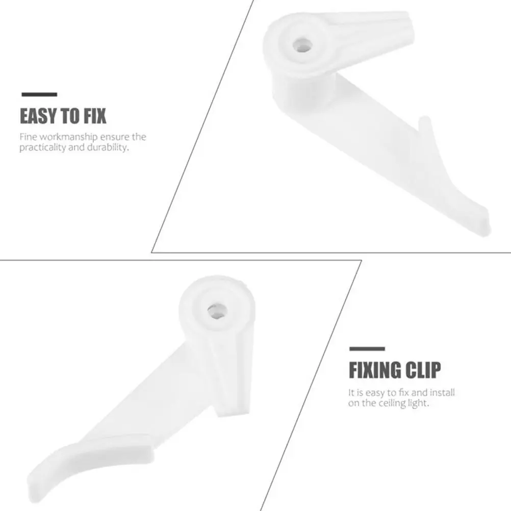 100Pcs PP Ceiling Light Cover Clamps Rotatable Lampshade Fixing Clips Easy Use Professional Ceiling Light Clips