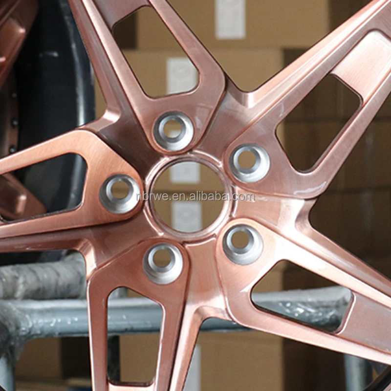 

for Customizable New Aluminum Alloy 98mm 100mm PCD 20mm ET Forged Wheel Rim Symmetrical Shape Rose Gold Pink Brushed Polished 4