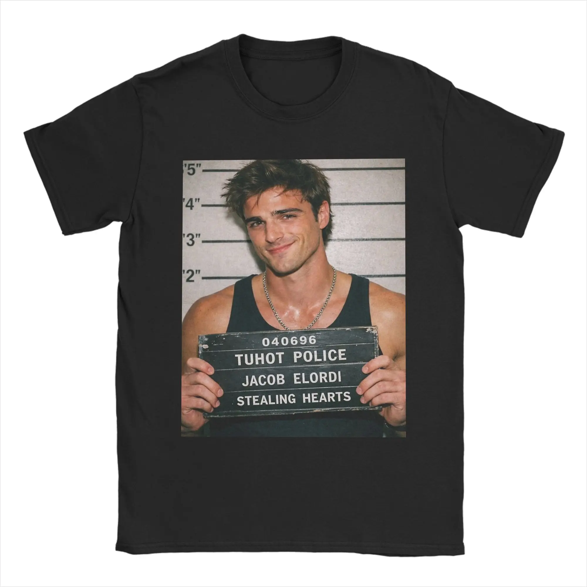 Jacob Elordi is Stealing Hearts T Shirt Men Pure Cotton Crazy T-Shirt Round Neck  Tees Short Sleeve Tops Plus Size