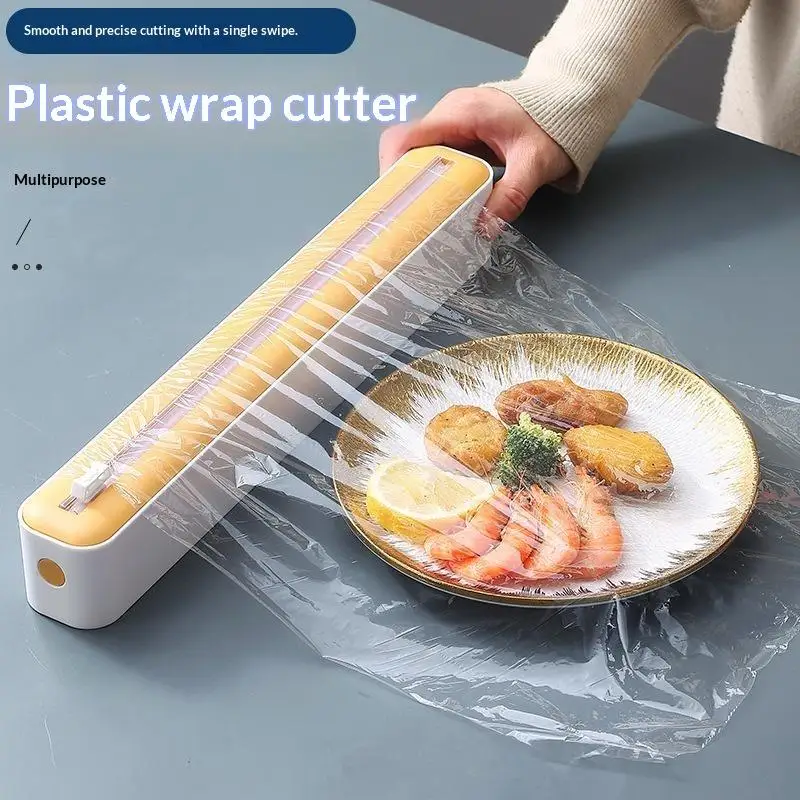 Household Multi-functional Cling Film Cutter, Tear-free Sliding Cutter Suitable For Plastic Cling Film And Aluminum Foil