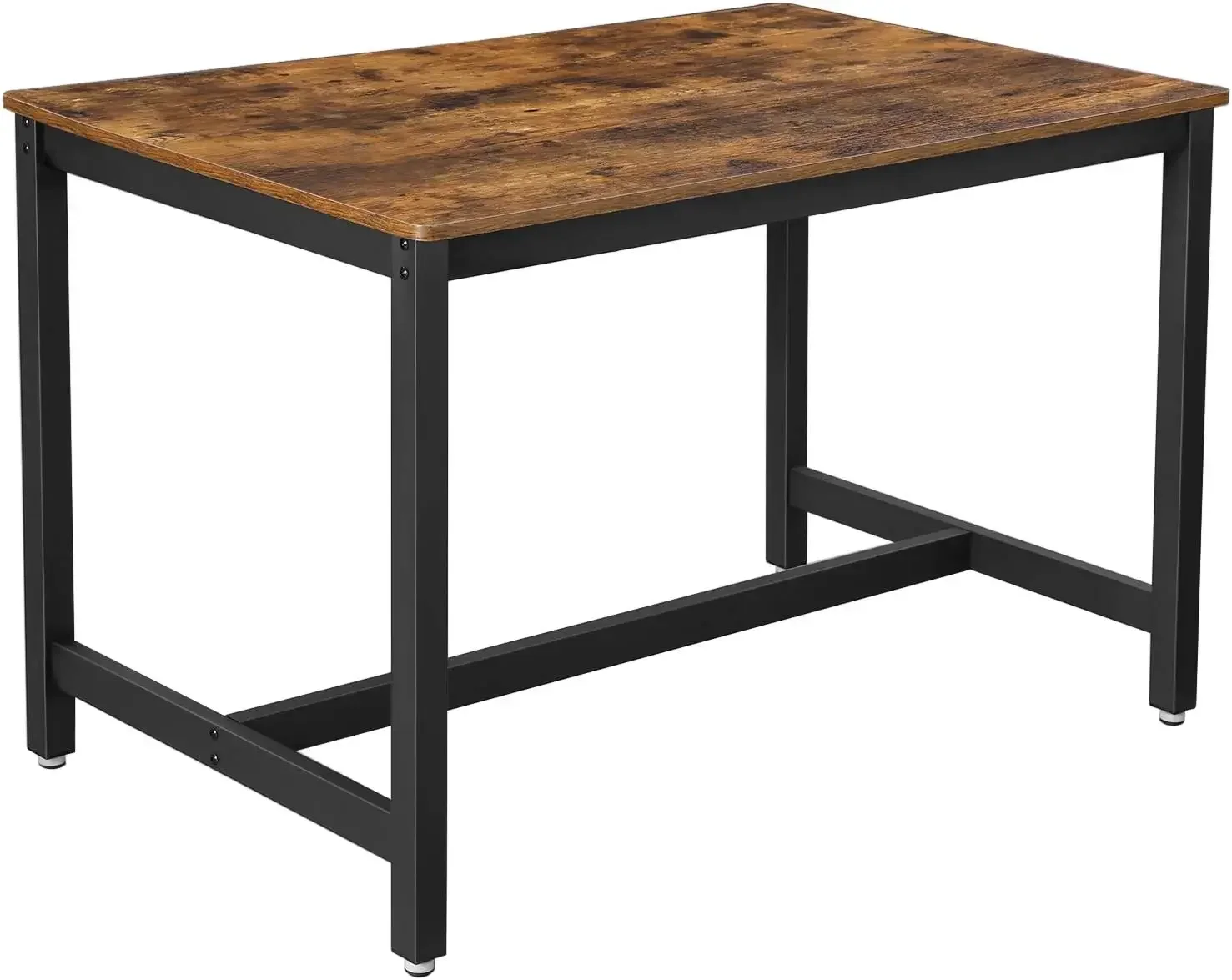 Mesa de jantar VASAGLE de 47 polegadas para 4, estilo industrial com estrutura de metal resistente, 47,2 x 29,5 x 29,5 polegadas, marrom