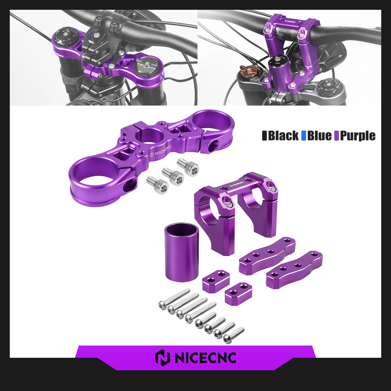 

NICECNC Front Handlebar Bar Riser Mount Bracket Upper Triple Clamp Top Link Plate Bracket Heighten Kit For Surron Light Bee X S