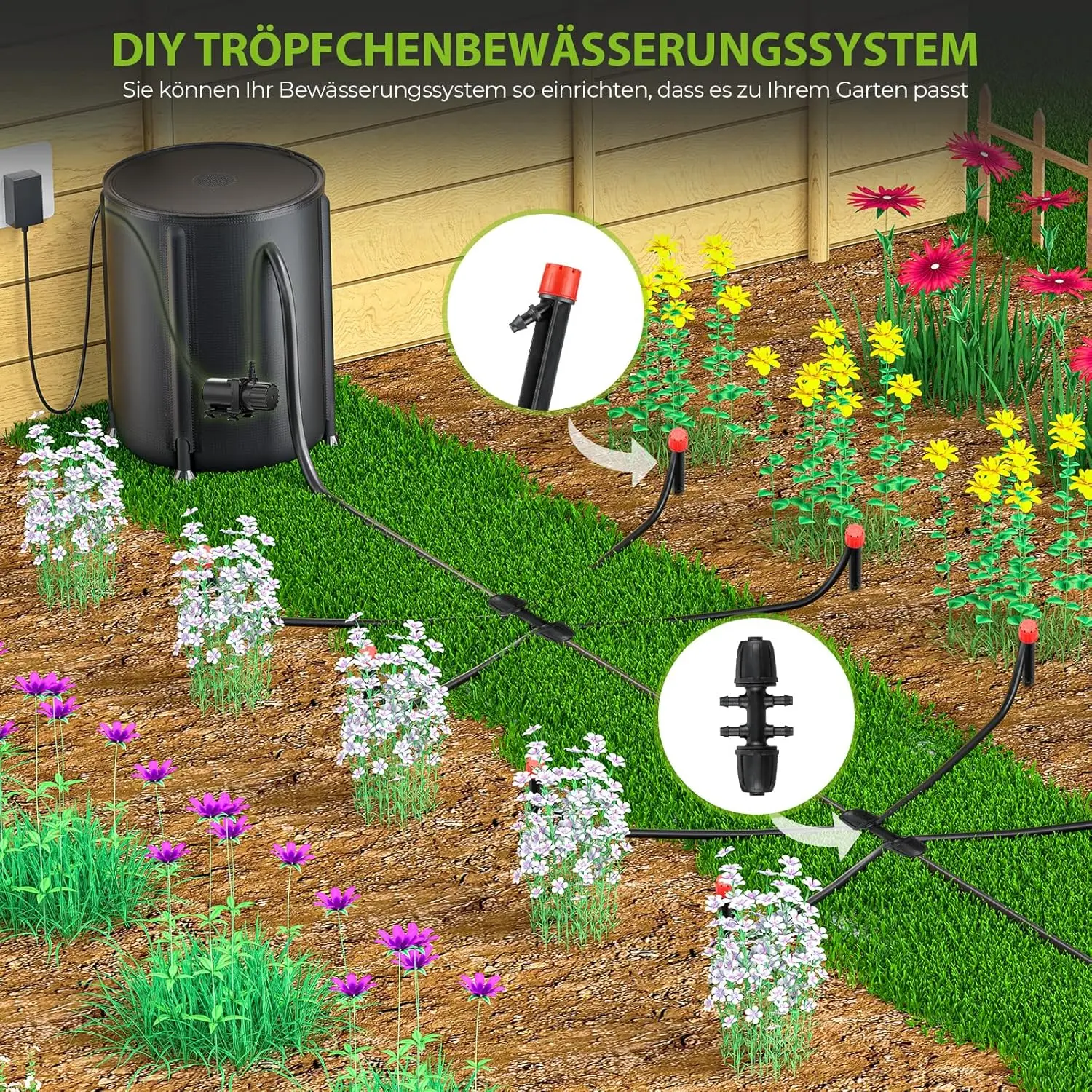 50L Automatic Watering System with Low Water Level Sensor High Flow ...