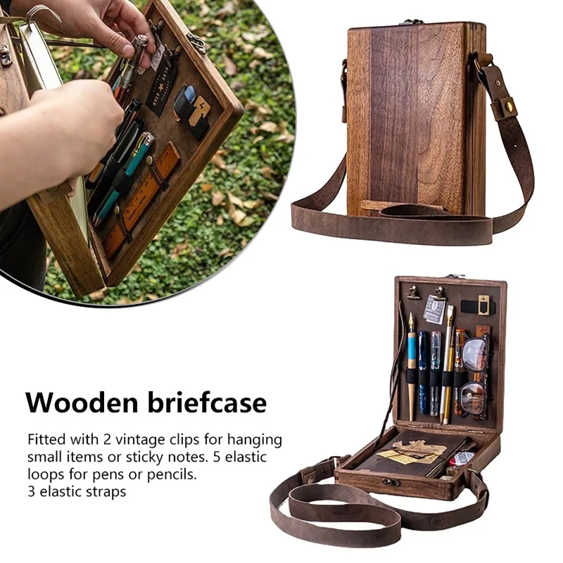 Writers Messenger Wooden Box Art Creation Sketch Easels Bag Outdoor Portable Tool Organizer Home Decor Storage Box