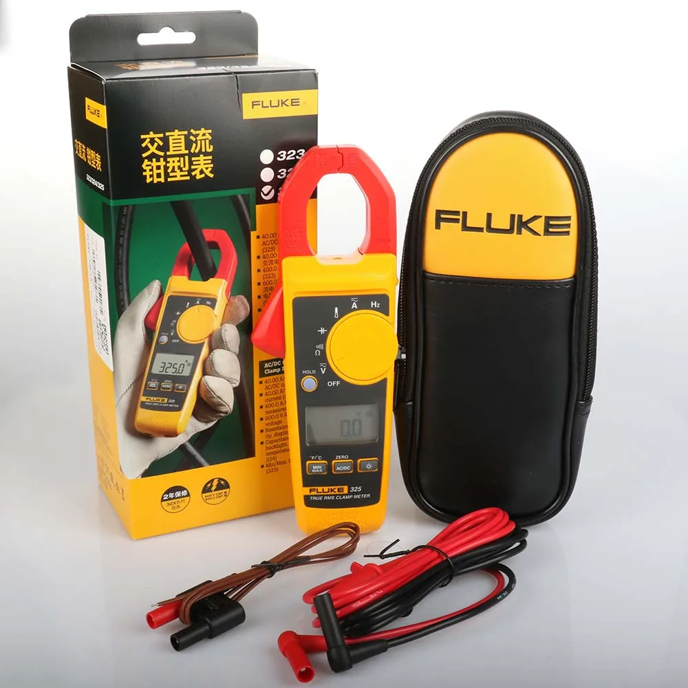 Fluke 325 AC/DC 40/400A , AC/DC 600V True-RMS Clamp Meter with Hz, Temperature, and Capacitance Measurements